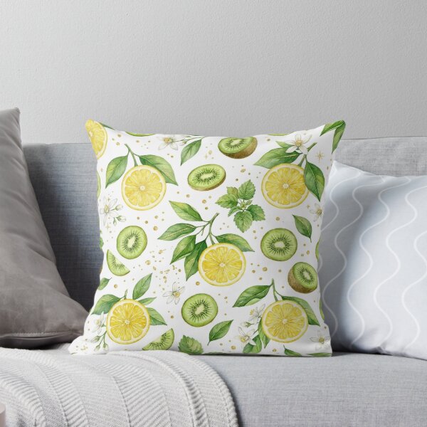 Item preview, Lemon & Kiwi Watercolor Seamless Pattern – Fresh Citrus and Tropical Fruit Botanical Design designed and sold by The Sticker Treasury.
