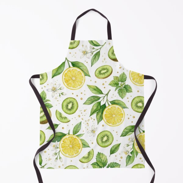 Aperçu de l'œuvre Lemon & Kiwi Watercolor Seamless Pattern – Fresh Citrus and Tropical Fruit Botanical Design créée et vendue par The Sticker Treasury.