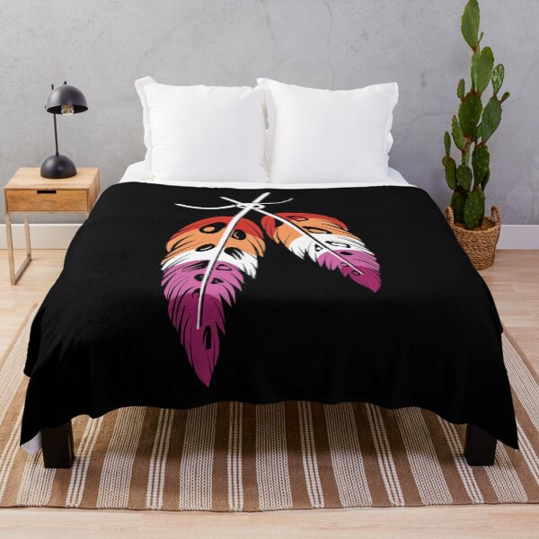 Item preview, Two-Spirit Indigenous LGBTQIA+ Lesbian pride flag with feathers designed and sold by Jdawnink.