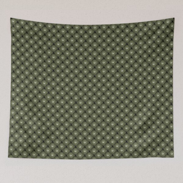 Item preview, Retro Spiral Swirl Pattern in Dark Green designed and sold by Artistestella.