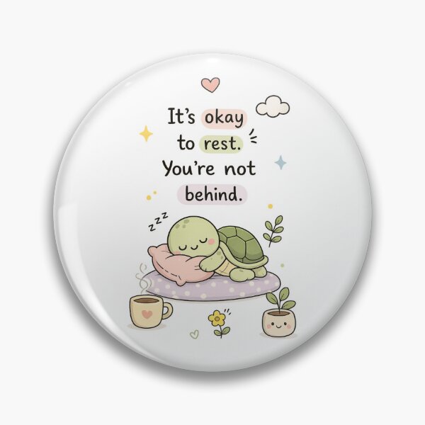 Item preview, Cute Sleeping Turtle - It's Okay to Rest - Kawaii Self Care Quote Pastel Animal Sticker designed and sold by LittleJoyStudio.Art.