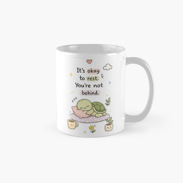 Item preview, Cute Sleeping Turtle - It's Okay to Rest - Kawaii Self Care Quote Pastel Animal Sticker designed and sold by LittleJoyStudio.Art.