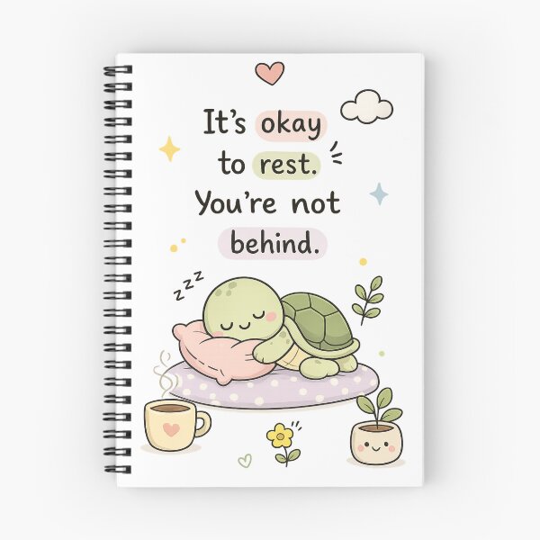 Item preview, Cute Sleeping Turtle - It's Okay to Rest - Kawaii Self Care Quote Pastel Animal Sticker designed and sold by LittleJoyStudio.Art.