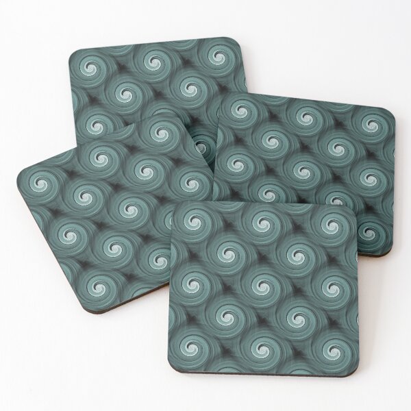 Item preview, Retro Spiral Swirl Pattern in Dark Teal designed and sold by Artistestella.