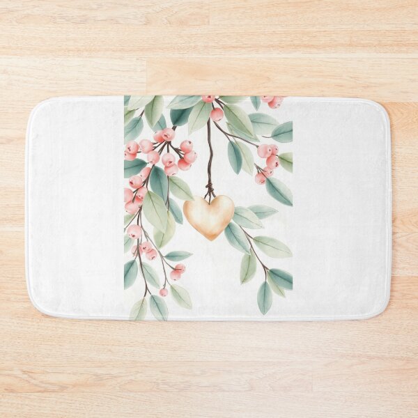 Item preview, Watercolor Botanical Leaves and Berries with Heart designed and sold by Vida e Arte.