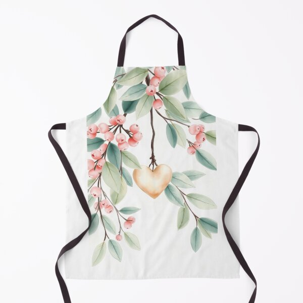 Item preview, Watercolor Botanical Leaves and Berries with Heart designed and sold by Vida e Arte.