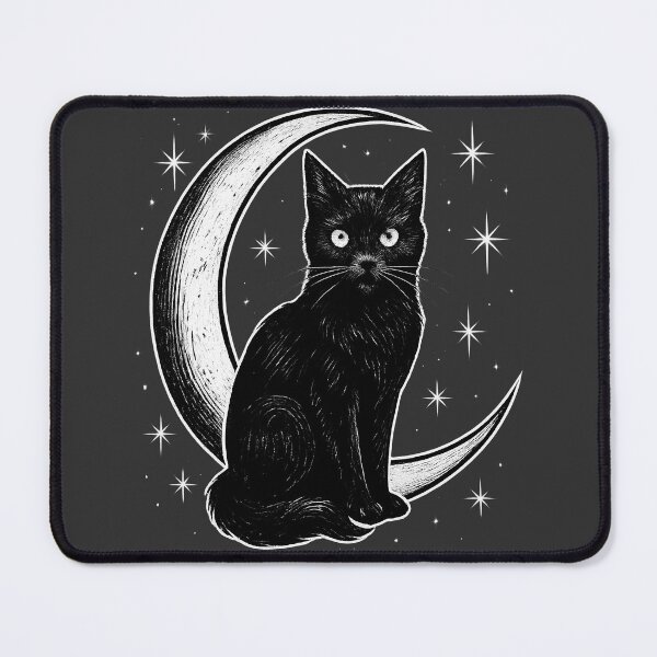 Item preview, Black Cat Moon Celestial Witchy Aesthetic Gothic Cat Design Sticker & T-Shirt designed and sold by Cat-astrophes.