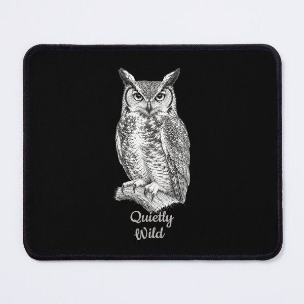 Item preview, Owl Art | Quietly Wild | Wildlife Nature Black and White Illustration designed and sold by Made by Tamar.