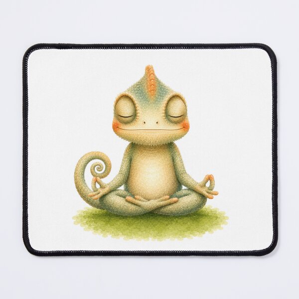 Item preview, Lotus Chameleon Yoga Water Color Print designed and sold by YogiAnimalArt.