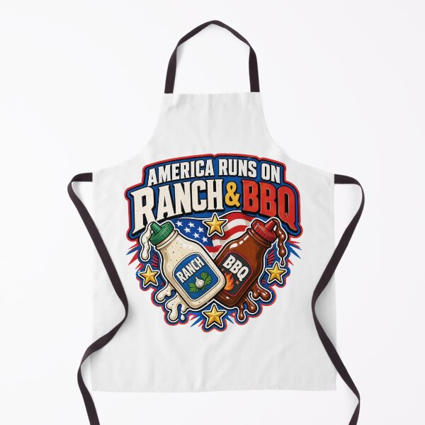 Item preview, America Runs On Ranch And BBQ Funny Condiment Humor USA Pride Cookout Foodie designed and sold by ChaosThreadsCo.