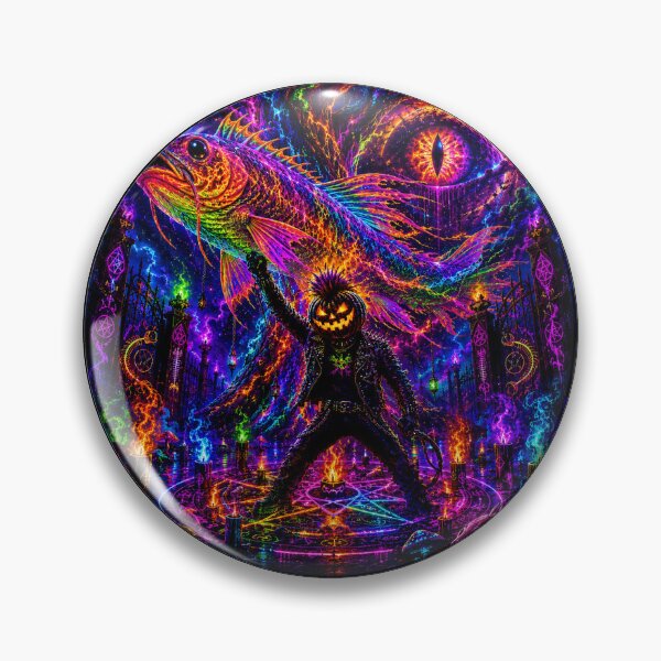 Item preview, Headless Horseman Neon Ritual - Psychedelic Halloween Fantasy Art designed and sold by TheHorsemanRidesAgain.