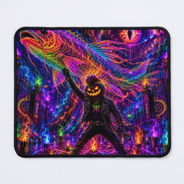 Item preview, Headless Horseman Neon Ritual - Psychedelic Halloween Fantasy Art designed and sold by TheHorsemanRidesAgain.