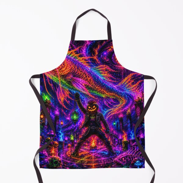Item preview, Headless Horseman Neon Ritual - Psychedelic Halloween Fantasy Art designed and sold by TheHorsemanRidesAgain.