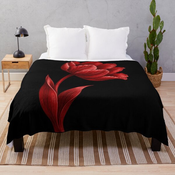 Item preview, Elegant Dark Red Tulip Flower Vintage Floral Art designed and sold by Dream Weave Studio.