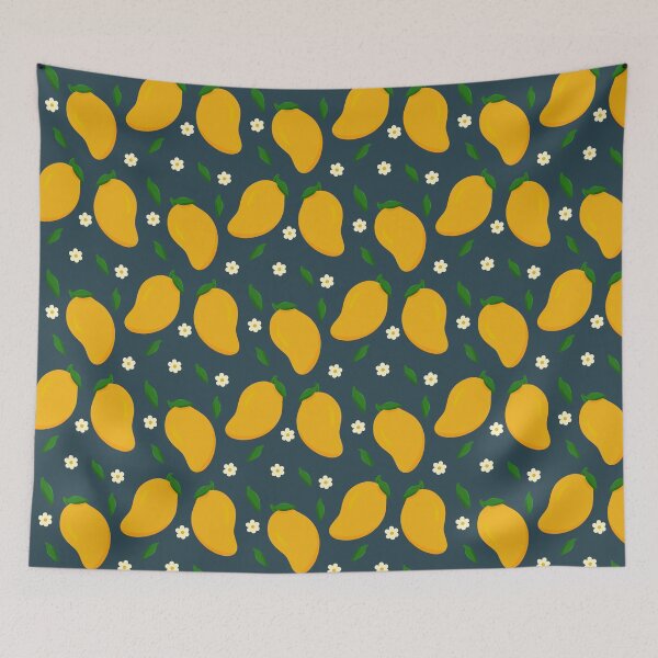 Item preview, Mango Floral Pattern | Tropical Fruit and Tiny Flowers Seamless Design designed and sold by The Colorful Corner.