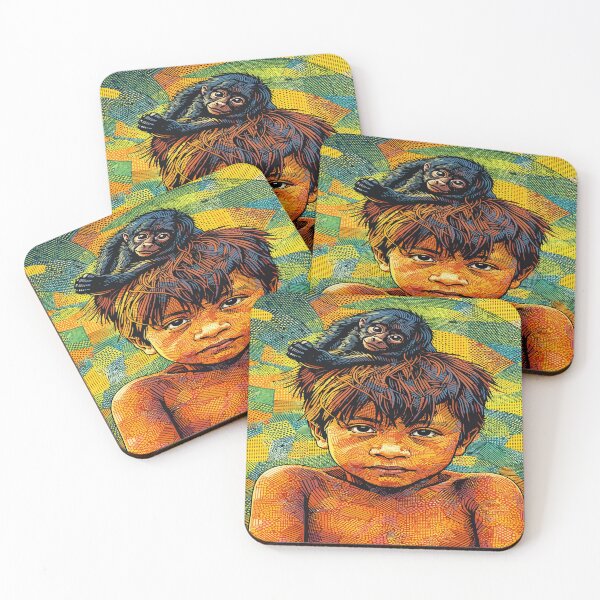 Item preview, Child & Monkey – Mosaic Bond of Innocence designed and sold by zoliartdesign.