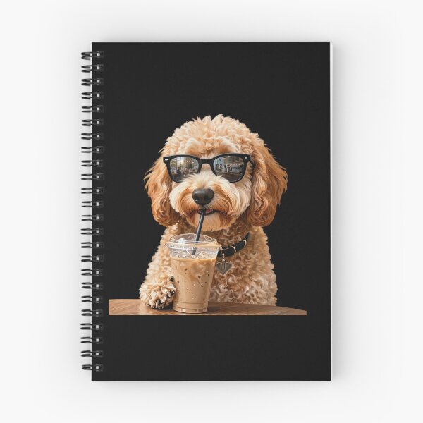 Item preview, Funny Goldendoodle Drinking Iced Coffee Dog With Sunglasses designed and sold by Dabbing Turtle Designs.