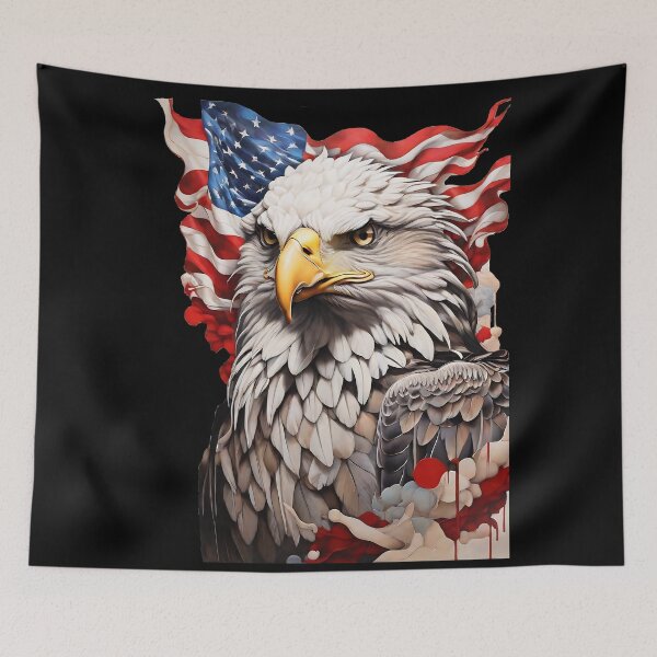 Item preview, Patriotic Bald Eagle American Flag Art designed and sold by UrbanPrts.