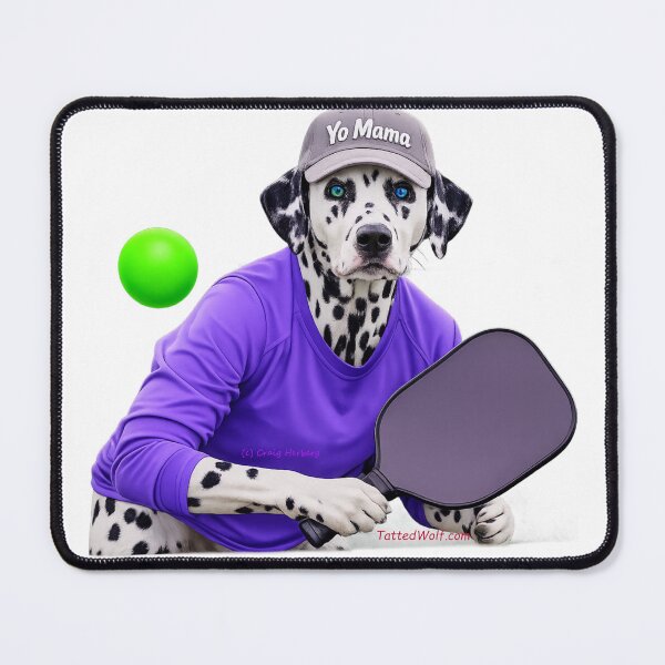 Item preview, Dalmatian Pickleball Player with Heterochromia designed and sold by TattedWolf.