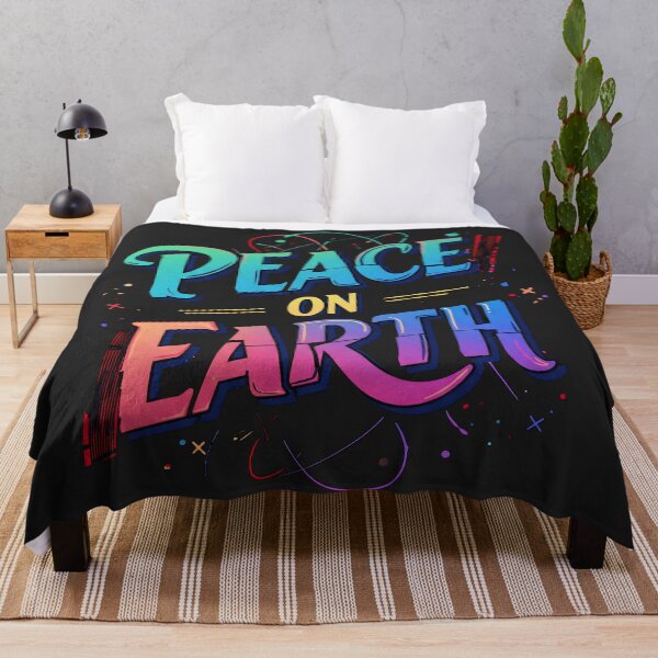 Item preview, Colorful Peace On Earth Typography Art designed and sold by UrbanPrts.