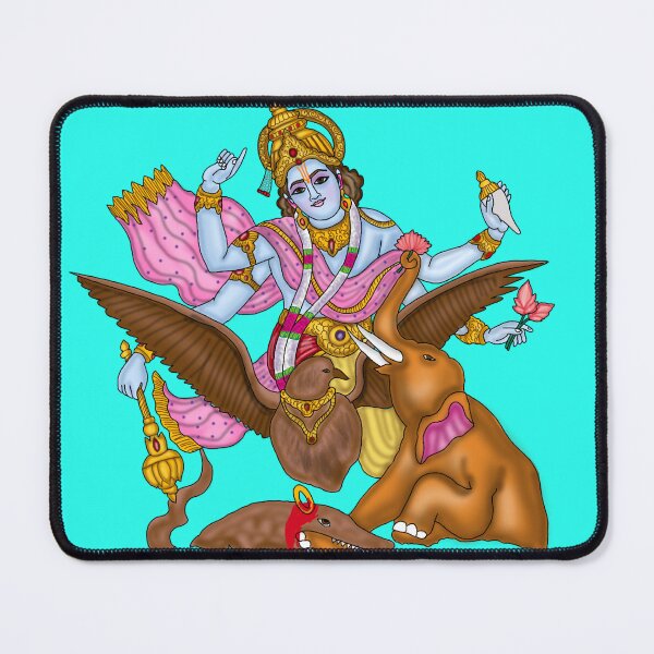 Item preview, Divine Lord Vishnu Spiritual Hindu God Aesthetic Art designed and sold by Harshit_Digital_Arts.