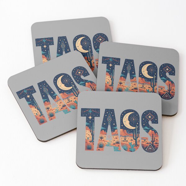 Item preview, Taos New Mexico Desert Moon Typography | Southwestern Travel Art designed and sold by SimplyJasper.