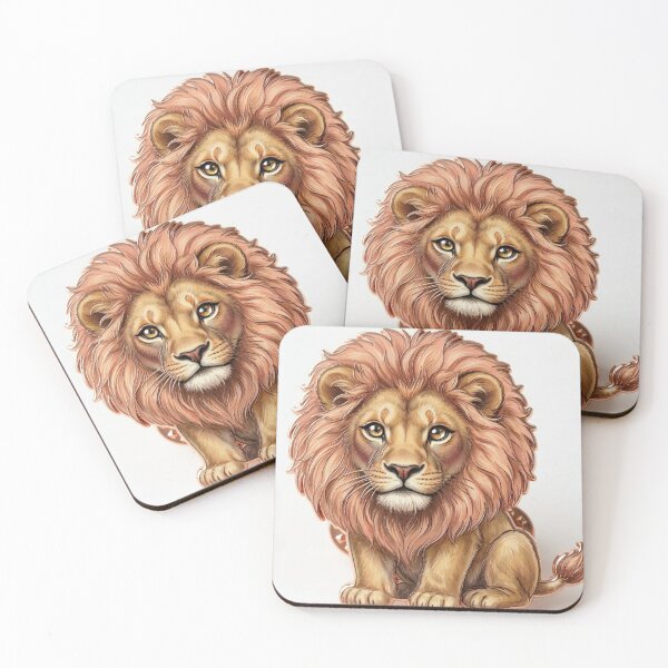 Item preview, Detailed Rose-Gold Lion Sitting Enamel Pin designed and sold by Stickivo.