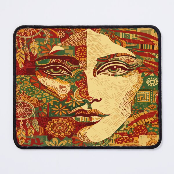 Item preview, Mosaic Spirit – Human Face in Cultural Bloom designed and sold by zoliartdesign.