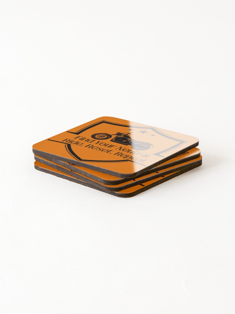 Thumbnail 4 of 5, Coasters (Set of 4), Motorcycle Ride. Reset. Repeat. designed and sold by FindYourNeutral.
