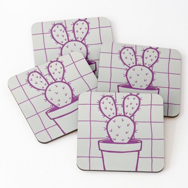 Item preview, Purple Grid Prickly Cactus designed and sold by StudioBerrybe.