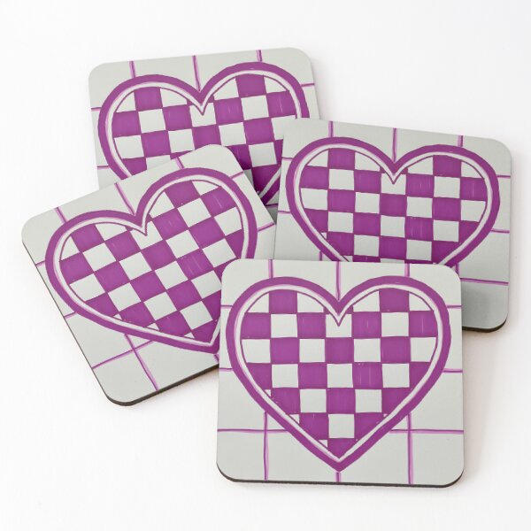 Item preview, Purple Checkered Grid Heart designed and sold by StudioBerrybe.