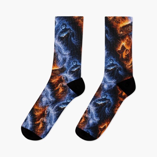 Item preview, Headless Horseman Elemental Ritual – Fire and Ice Fantasy Magic Art designed and sold by TheHorsemanRidesAgain.