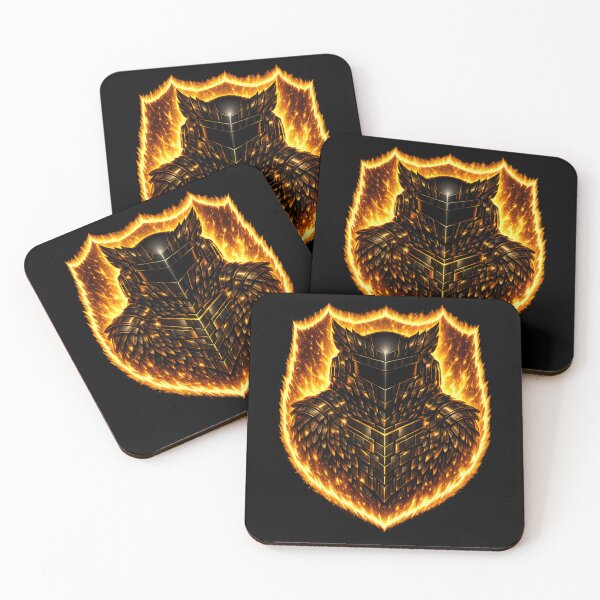 Item preview, Cyberpunk Owl Warrior — Dark Fire Armor Fantasy Art for Bold Collectors designed and sold by ArtoryWorks.