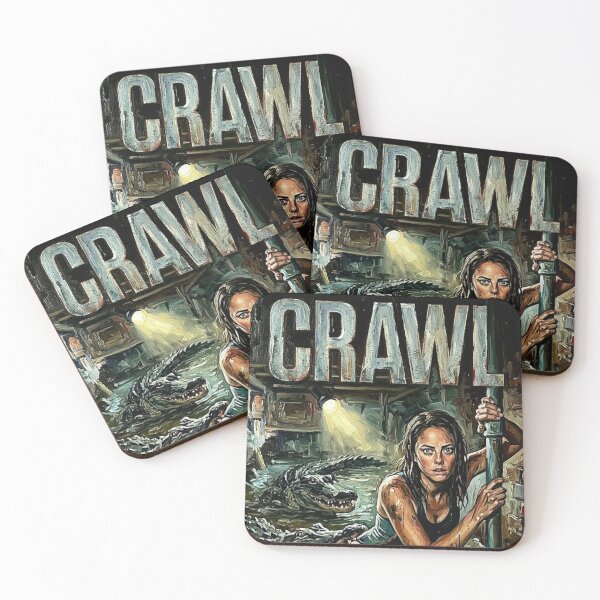 Item preview, Crawl Retro Survival Horror Creature Feature Movie Art Poster designed and sold by Art's Diner.