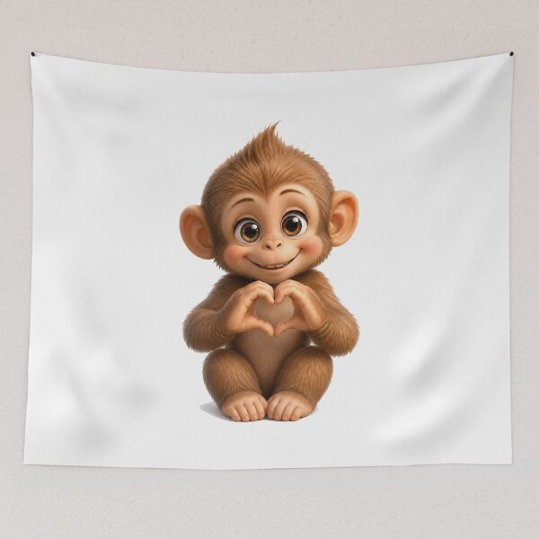 Item preview, Heart Hug Monkey designed and sold by BlissBlvdShop.