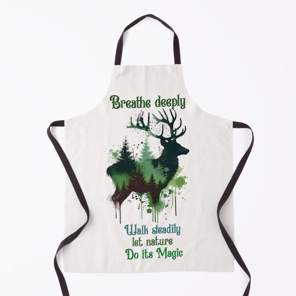 Item preview, Mystic Deer Forest Silhouette, Breathe Deeply Walk Steadily Nature Artwork designed and sold by The Falling Trail.