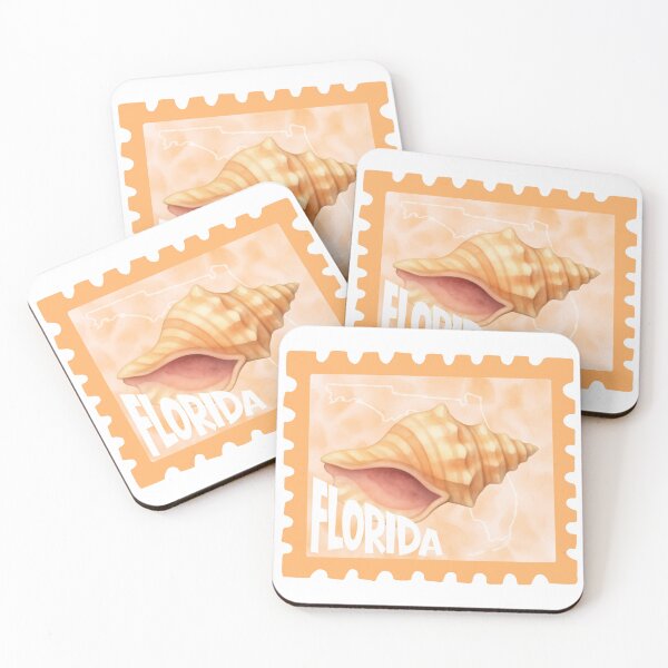 Item preview, Florida Conch Stamp | Watercolor designed and sold by CozyTideClub.