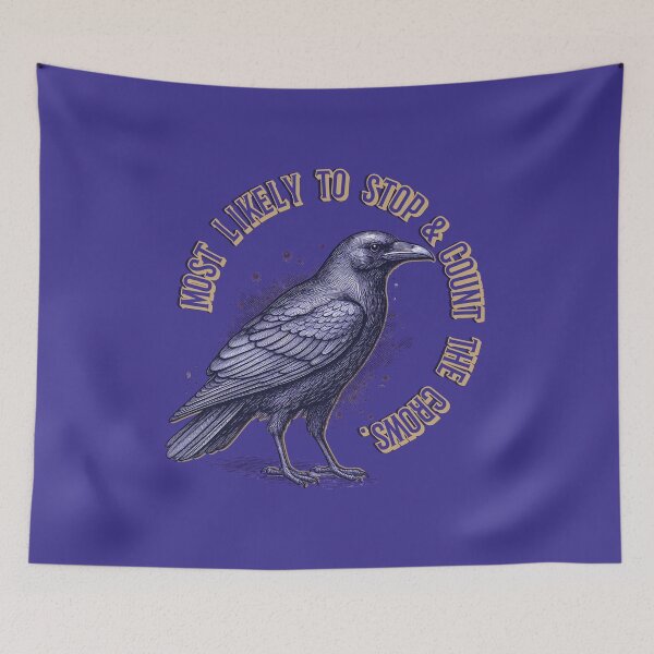 Item preview, Crow Crows Counting Crows Witchy Art designed and sold by pulse_retail.