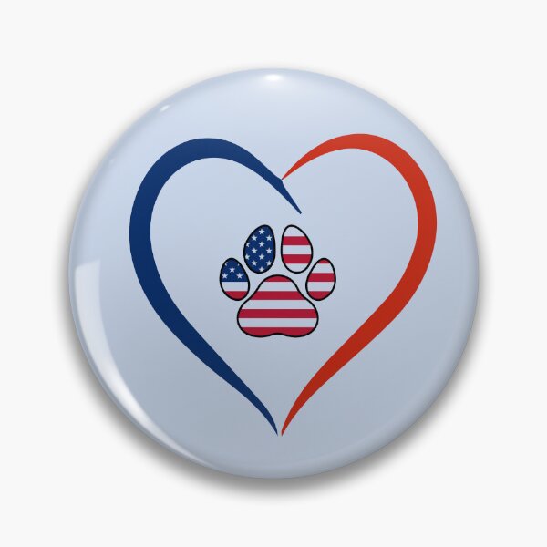Item preview, Patriotic paw print inside heart designed and sold by Doodles Down South.