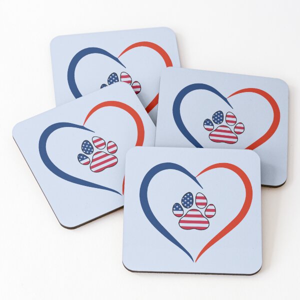 Item preview, Patriotic paw print inside heart designed and sold by Doodles Down South.