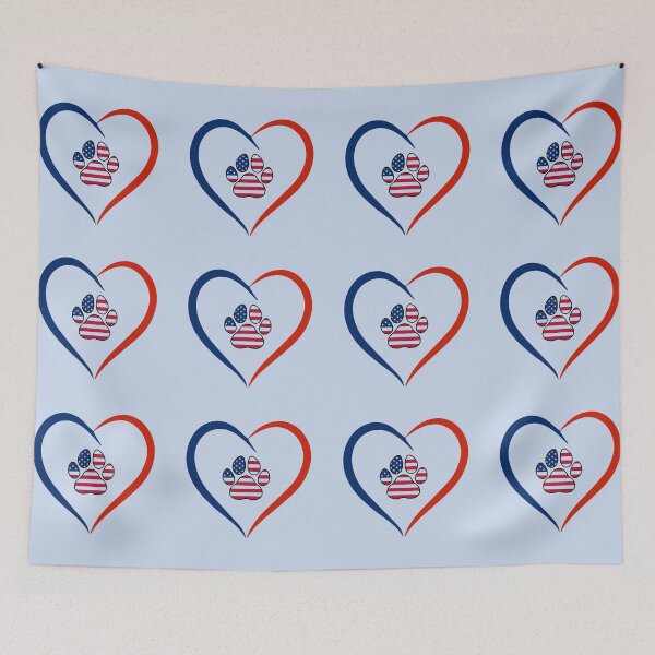 Item preview, Patriotic paw print inside heart designed and sold by Doodles Down South.