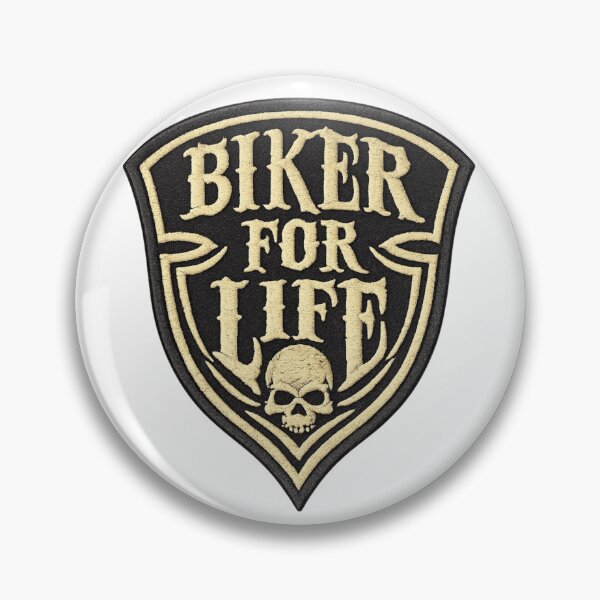 Item preview, Biker For Life Shield Skull designed and sold by FindYourNeutral.