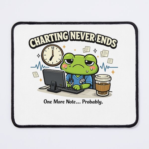 Item preview, Charting Never Ends Funny Nurse Frog Shirt | RN Medical Humor Classic T-Shirt  designed and sold by podlook.