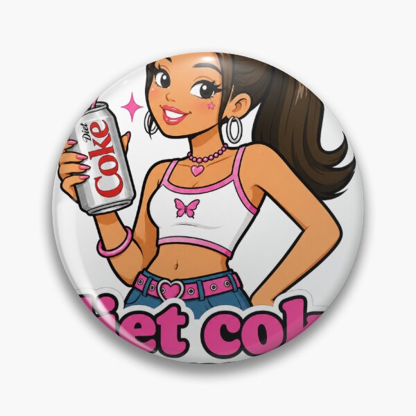 Artikelvorschau, Retro-Mädchen-Aufkleber „Lauft mit Diät-Cola“ entworfen und verkauft von RedRubyBubble.