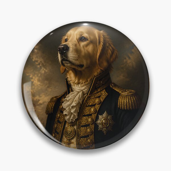 Item preview, Sir Reginald Royal Golden Retriever Admiral Portrait designed and sold by MiGoBella.