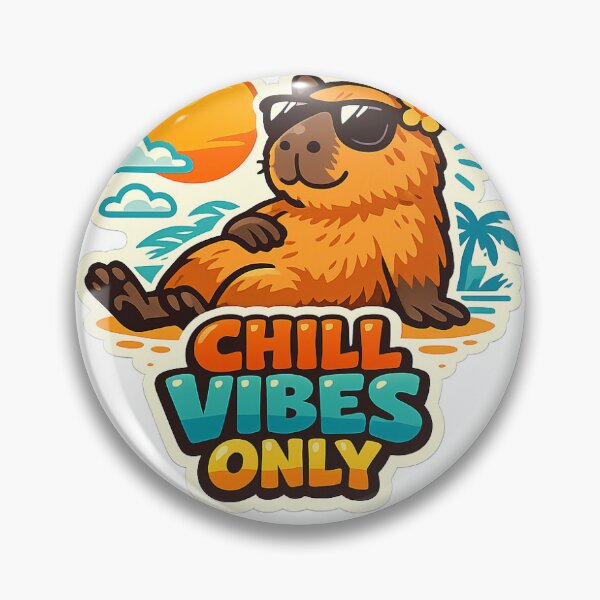 Item preview, Chill Vibes Capybara Funny Sticker designed and sold by RedRubyBubble.