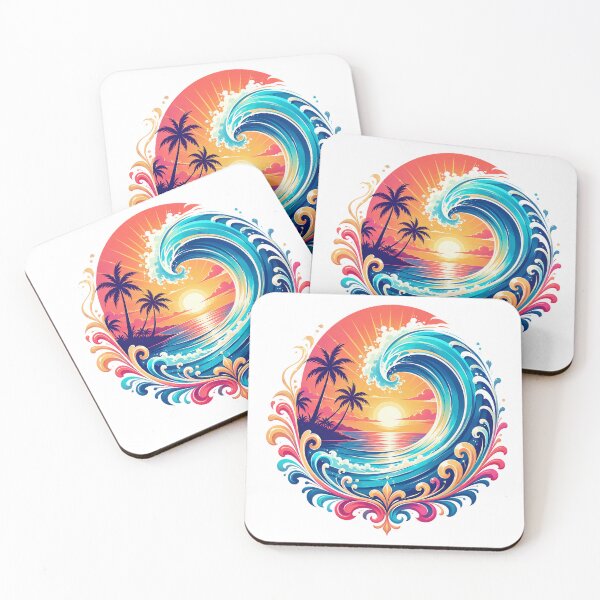 Artikelvorschau, Palm Wave Sunset entworfen und verkauft von syotos-ai.