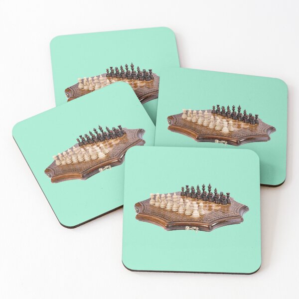 Item preview, Handcrafted Wooden Chess Set on Carved Board designed and sold by Utopian-Magic.