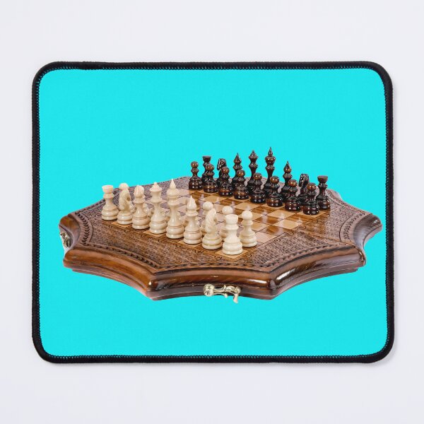 Item preview, Handcrafted Wooden Chess Set on Carved Board designed and sold by Utopian-Magic.