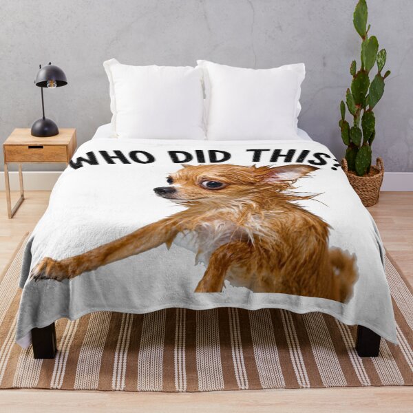 Item preview, Who Did This? Funny Wet Chihuahua Meme T-Shirt designed and sold by adamlemon12.